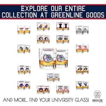 Greenline Goods Gonzaga University Whiskey Glass Set (2 Low Ball Glasses) - Contains Full Color Spike The Bulldog Logo & Campus Map - Gift Idea for Gonzaga College Grads & Alumni - Glassware