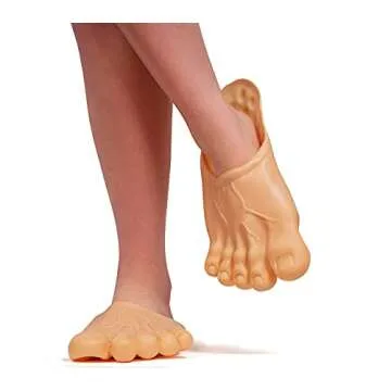 Skeleteen Barefoot Funny Feet Slippers - Jumbo Big Foot Realistic Costume Accessories Shoe Covers fo...