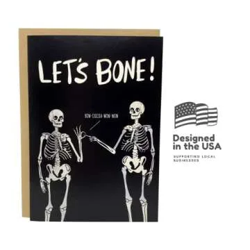 Sleazy Greetings Funny Valentine's Day Card for Husband, Boyfriend, Wife, or Girlfriend - Dirty Halloween Skeleton - Funny Birthday Card for Men or Women - Naughty Valentine's Day Card for Him or Her