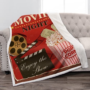 Jekeno Movie Theme Blanket Gifts for Cinema Lovers - Cozy Sherpa Throw, Perfect for Home Décor, 50"...