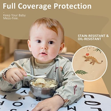 HALAA VAUVA Long Sleeve Baby Bibs - Waterproof and Mess-Free