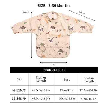 HALAA VAUVA Long Sleeve Baby Bibs - Waterproof and Mess-Free