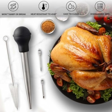 Zulay Kitchen Stainless Steel Turkey Baster - Large Size