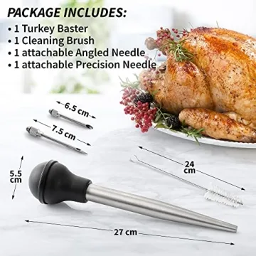 Zulay Kitchen Stainless Steel Turkey Baster - Large Size