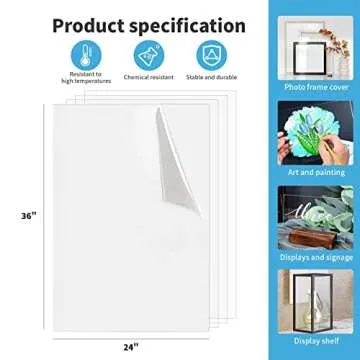 Art3d 5-Pack of 24×36" PET/Plexiglass Sheets, Transparent Clear Flexible Plastic Sheet Panels for Craft, Picture Frames, Sign Blank, DIY Display Project