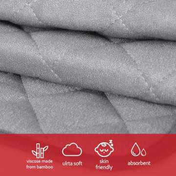 Absorbent Non-Slip Diaper Changing Pad Liners - 3 Pack