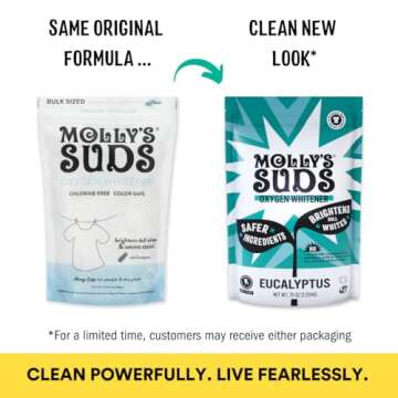 Molly's Suds Oxygen Whitener | Powerful Bleach Alternative, Chlorine Free & Color Safe | Brightens W...