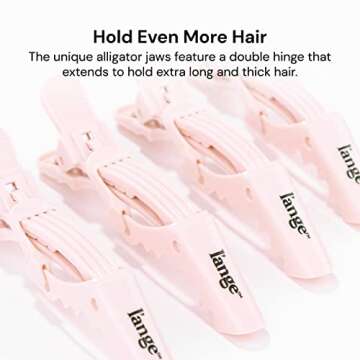 L’ange Alligator Hair Clips | Wide Teeth | Double-Hinged Design | For Sectioning & Securing Hair |...