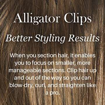L’ange Alligator Hair Clips | Wide Teeth | Double-Hinged Design | For Sectioning & Securing Hair | Professional Styling Results | 4-Pack (Blush)