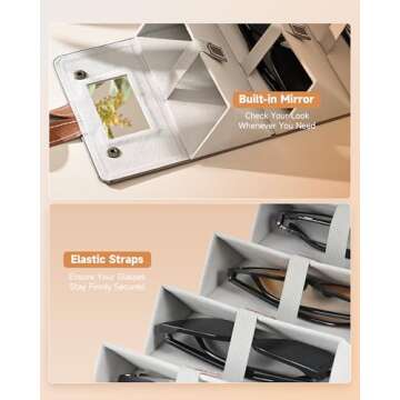 Stylish CO-Z Travel Sunglasses Organizer with 5 Slots