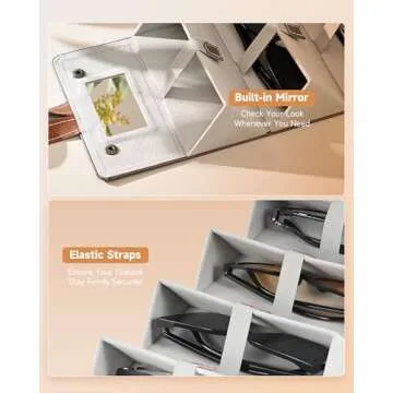 Stylish CO-Z Travel Sunglasses Organizer with 5 Slots