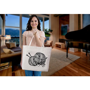 Large Reusable Tote Bag for Knitting Lovers - Durable & Stylish