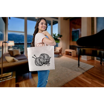 Large Reusable Tote Bag for Knitting Lovers - Durable & Stylish