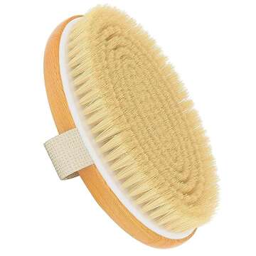 Metene Dry Brushing Body Brush, Exfoliating Body Scrubbers, Natural Bristles for Dry Skin, Improve C...