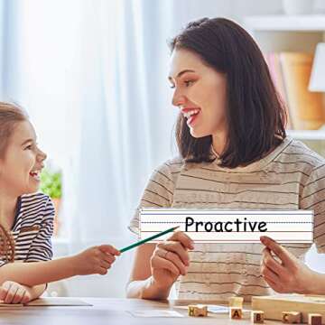 Godery 50 Pack Dry Erase Sentence Strips 16"X3" – Write and Wipe Away – Reusable Classroom Learn...