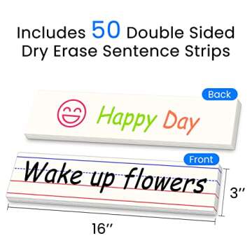 Godery 50 Pack Dry Erase Sentence Strips – Versatile Teaching Tool