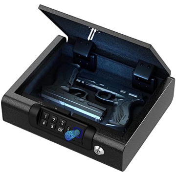 BILLCONCH Biometric Gun Safe: 3-Way Unlock, Portable & Secure Storage