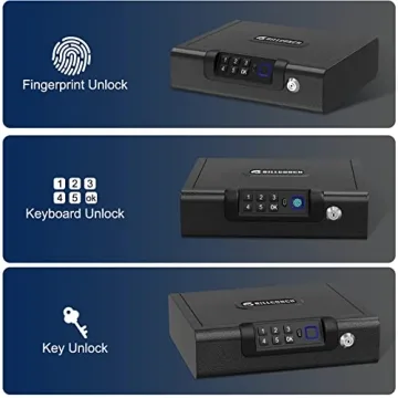 BILLCONCH Biometric Gun Safe Portable Secure 3-Way Unlock
