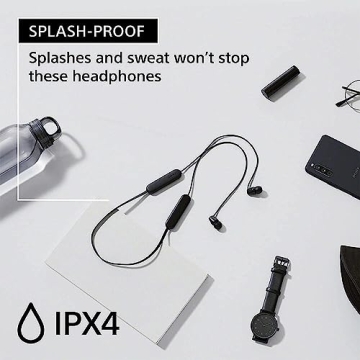 Wireless Sony WI-C100 Headphones with Mic - Black