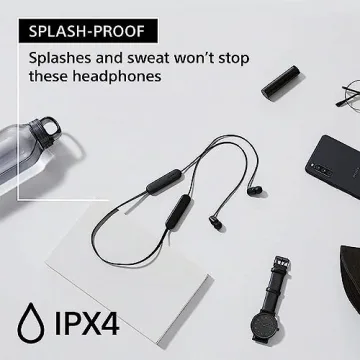 Wireless Sony WI-C100 Headphones with Mic - Black