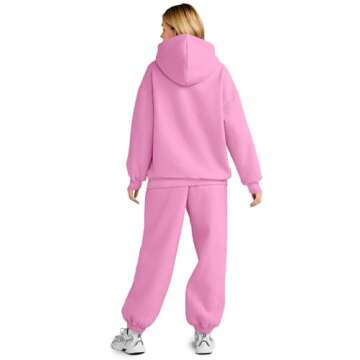 AUTOMET Sweatsuits Women 2 Piece Outfit Lounge Two Piece Sets Fall Fashion 2025 Tracksuits Oversized Sweatshirt and Sweatpants Casual Teen Girls Clothing Pink XL