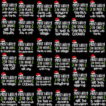 Matching Family Christmas Shirts Most Likely to Superlative Tee, Funny Pajamas Holiday Vacation Outfit Friends T-Shirt Multicolor