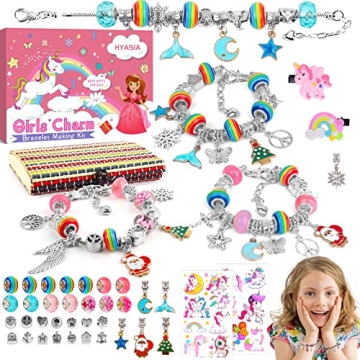 Girls Charm Bracelet Making Kit, Unicorn Toy Gifts for Ages 6 7 8 9 10+ Girls DIY Jewelry Making Kit...