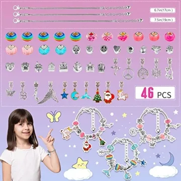Girls Charm Bracelet Making Kit for Ages 6-12 - DIY Jewelry