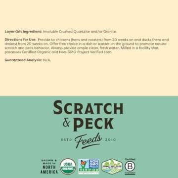 Scratch and Peck Layer Grit Supplement for Chickens and Ducks - Essential Supplement for Gizzard and Digestive Health - Sustainably Sourced - 7 lbs Bag