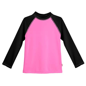 Stylish Girls' Long Sleeve Rashguard UPF50+, Made in USA, for Beach and Pool Fun