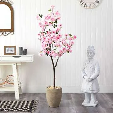 Nearly Natural 5.5ft Cherry Blossom Tree for Home Decor