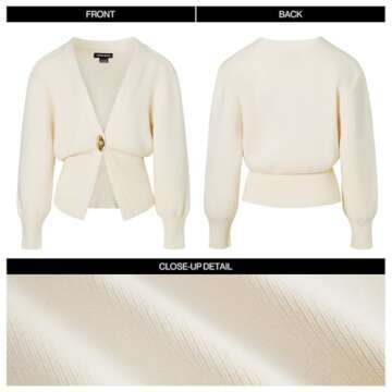 Chic Urban REVIVO Women's V-Neck Cardigan Sweater