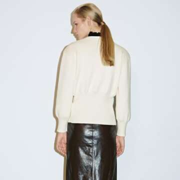 Chic Urban REVIVO Women's V-Neck Cardigan Sweater