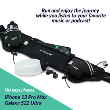 Fitletic Hydration Running Belt with Water Bottles for Men & Women – 2 Quick Flow 6oz Running Wate...