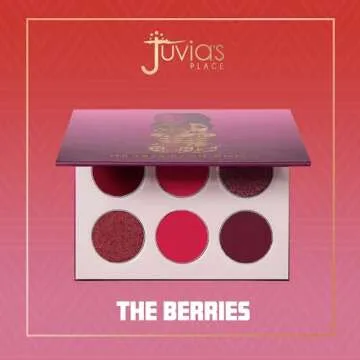 Juvia's Place Palette The Berries - Mauves, Deep Pinks, & Perfect Berry Hues, Professional Eye Makeup, Pigmented Palette for Eye Color & Shine, Pressed, Shades of 6
