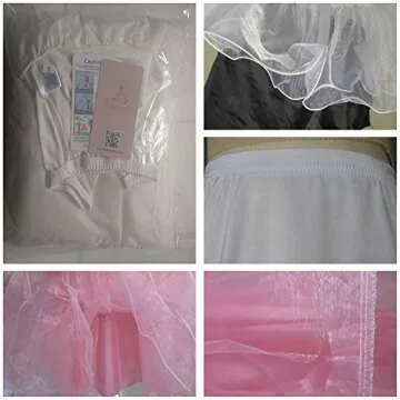 Shimaly Women's 50s Vintage Rockabilly Petticoat 26" Crinoline Underskirt Tutu Skirt(2XL-3XL,Ivory)