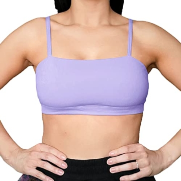 Stylish Aoxjox Women's Comfortable Workout Bandeau Sports Bra with Adjustable Straps