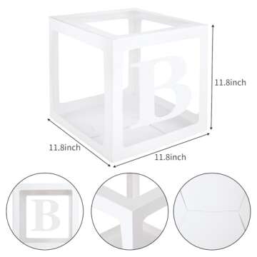 RUBFAC Baby Boxes for Baby Shower Decoration with 8 Letters and 36 Balloons 4pcs Clear Balloon Boxes...