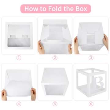 RUBFAC Baby Boxes for Baby Shower Decoration with 8 Letters and 36 Balloons 4pcs Clear Balloon Boxes BABY Blocks for Girls Birthday Party Decorations(Pink)