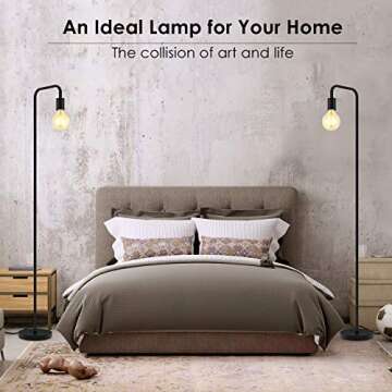 BoostArea Floor Lamp, Industrial Floor Lamp, 63 Inch Standing Lamp, E26 Socket, On/Off Footswitch, W...