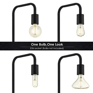 BoostArea Floor Lamp, Industrial Floor Lamp, 63 Inch Standing Lamp, E26 Socket, On/Off Footswitch, Whole Metal, ETL Listed, Modern Floor Lamp for Bedroom, Living Room, Minimalist, Vintage, Mid Century