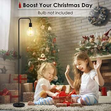 BoostArea Floor Lamp, Industrial Floor Lamp, 63 Inch Standing Lamp, E26 Socket, On/Off Footswitch, Whole Metal, ETL Listed, Modern Floor Lamp for Bedroom, Living Room, Minimalist, Vintage, Mid Century