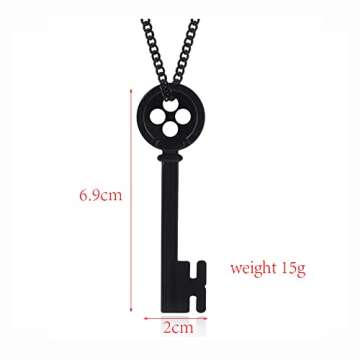 Coraline Key Necklace Chain Pendant and Dragonfly Hairpin Gift Set - Ideal for Cosplay and Jewelry L...