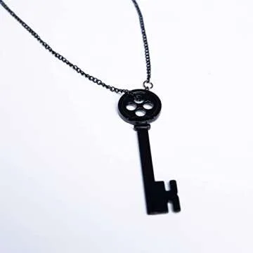 Coraline Key Necklace & Dragonfly Hairpin Set - Unique Gift