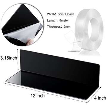 Jetec Acrylic Floating Shelves - 8 Pack for Stylish Storage