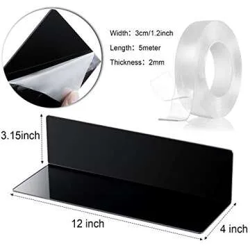 Jetec Acrylic Floating Shelves - 8 Pack for Stylish Storage