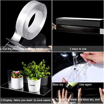 Jetec Acrylic Floating Shelves - 8 Pack for Stylish Storage