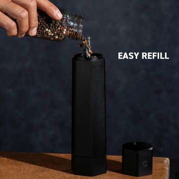 HexClad Professional Pepper Grinder Set - Adjustable Coarseness