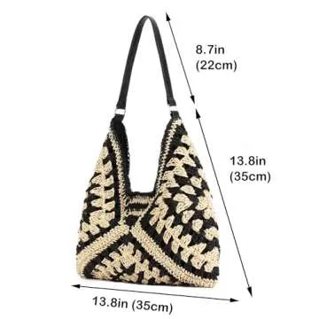 Rejolly Straw Hobo Bag for Women - Stylish Summer Tote