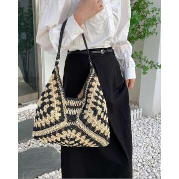 Rejolly Straw Hobo Bag for Women - Stylish Summer Tote
